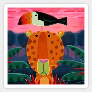 Leopard and Toucan Sticker